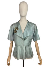 Load image into Gallery viewer, Original 1930's Pale Resida Green Evening Jacket with Gold Sequin Bow Trim - Bust 38 *