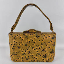 Load image into Gallery viewer, Original 1940's 1950's Olive Green Painted Leather Box Bag by CORET of Montreal