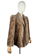 Load image into Gallery viewer, Original 1940's Faux Fur Brown Teddy Bear Edge to Edge Jacket - Bust 38