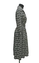 Load image into Gallery viewer, Original 1950's 1960's Geometric Print Cotton Belted Day Dress - Bust 33 34 *