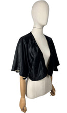Load image into Gallery viewer, Original 1930's Inky Black Cotton Velvet Bolero with Huge Sleeves - Bust 34 36 38 *