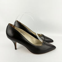 Load image into Gallery viewer, Original 1950's Clarks Skyline Piquette Dark Brown Leather Stiletto Heels - UK 5 5.5