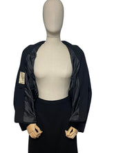 Load image into Gallery viewer, Original 1940's 'Created in Hollywood by Paramount' Black Wool Suit with Soutache Detail and Single Button Fastening - Bust 36 38 *