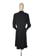 Load image into Gallery viewer, Original 1930’s Black Crepe Redingote with Wonderful Embroidery - Stunning Dress - Bust 40 42 *