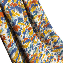 Load image into Gallery viewer, Original 1930's White, Yellow, Blue and Rust Textured Crepe Dressmaking Fabric - 32" x 160" *