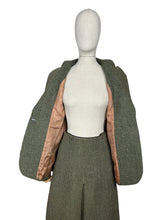 Load image into Gallery viewer, Original 1940’s Green, Brown and Cream Tweed Suit with Green Button Fastener - Bust 38