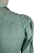 Load image into Gallery viewer, Original 1930's Wounded But Wearable Pale Green Bed Jacket with Pink Glass Buttons - Bust 32