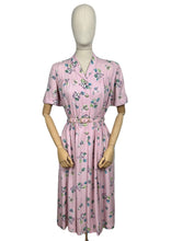 Load image into Gallery viewer, Original 1940's CC41 Pink, Green, Blue and White Floral Cotton Belted Day Dress - Bust 36