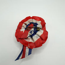 Load image into Gallery viewer, Original 1930's King George VI Coronation Rosette Pin - Patriotic Pin