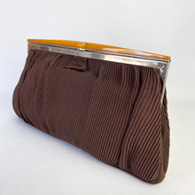 Load image into Gallery viewer, Original 1940’s Chocolate Brown Clutch Bag with Bakelite Clasp