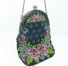 Load image into Gallery viewer, Stunning Edwardian Era Beaded Evening Purse with Floral Design - Fabulous Bag