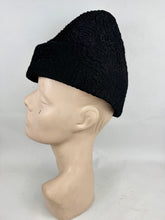 Load image into Gallery viewer, Original 1930's Black Felt Pixie Hat - Great High Hat *