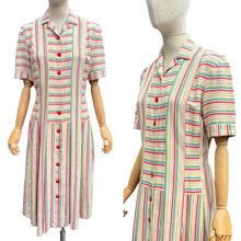 Load image into Gallery viewer, Original 1940’s CC41 Laeta Ramage Moygashel Stripe Day Dress - Bust 36