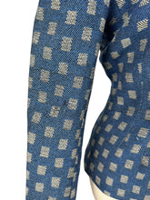 Load image into Gallery viewer, Original 1940's Grey, Black and Cobalt Blue Beaded Wool Jacket - Bust 38
