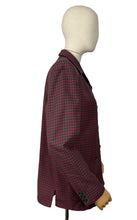 Load image into Gallery viewer, Original 1940's Red and Green Fine Check Double Breasted O'Rossen of California Wool Jacket - Bust 38 40