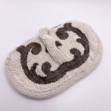 Load image into Gallery viewer, Original 1930's Heavily Beaded Evening Clutch Bag in Ivory and Silver - Pretty Vintage Purse *
