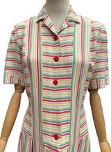 Load image into Gallery viewer, Original 1940’s CC41 Laeta Ramage Moygashel Stripe Day Dress - Bust 36