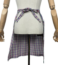 Load image into Gallery viewer, Original 1950's Red, Green, White and Blue Cotton Apron with Ric Rac Trim and Patch Pocket - Waist 28 *