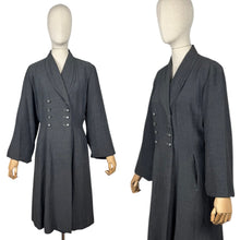 Load image into Gallery viewer, Original 1940's 1950's Slate Grey Double Breasted Textured Wool Princess Coat by Samtex Town - Bust 38 *