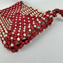 Load image into Gallery viewer, Original 1930's Red and White Wooden Beaded Czechoslovakian Bag