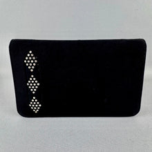 Load image into Gallery viewer, Original 1940's 1950's Black Fabric Covered Clutch Bag with Diamond Trio Paste Trim