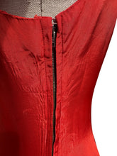 Load image into Gallery viewer, Original 1950's Cornell Flame Red Grosgrain Cocktail Dress - Bust 36 38
