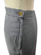 Load image into Gallery viewer, Original 1940's Navy and White Mode O'Day Gingham Check Suit with Original Belt and Velvet Bow Neck - Bust 40