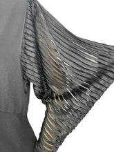 Load image into Gallery viewer, Original 1930's Black Bias Cut Dress with Cold Shoulder Ribbon Work Sleeves - Bust 34 36 38