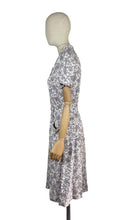 Load image into Gallery viewer, RESERVED DO NOT BUY Original 1940's CC41 Heavy Linen Novelty Print Belted Day Dress - Bust 34 35