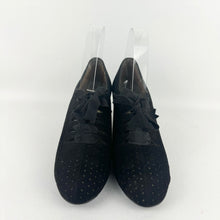 Load image into Gallery viewer, Original 1940's CC41 Deadstock Styl-EEZ Black Suede Lace Up Shoes - Narrow UK 4 *