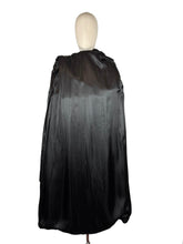 Load image into Gallery viewer, Original 1940's Inky Black Wool Coat with Faux Astrakhan Collar and Glass Buttons - Bust 38 40