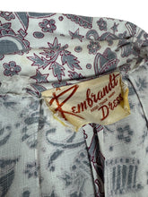 Load image into Gallery viewer, RESERVED DO NOT BUY Original 1940's CC41 Heavy Linen Novelty Print Belted Day Dress - Bust 34 35