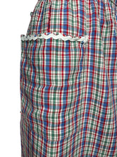 Load image into Gallery viewer, Original 1950's Red, Green, White and Blue Cotton Apron with Ric Rac Trim and Patch Pocket - Waist 28 *
