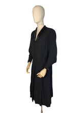 Load image into Gallery viewer, Original 1930’s Black Crepe Redingote with Wonderful Embroidery - Stunning Dress - Bust 40 42 *