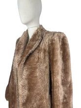 Load image into Gallery viewer, Original 1940's Faux Fur Brown Teddy Bear Edge to Edge Jacket - Bust 38
