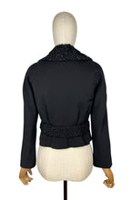 Load image into Gallery viewer, Original 1950’s Black Wool Jacket with Astrakhan Trim - Bust 34 35