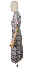 Load image into Gallery viewer, Wounded but Wearable Original Late 1940's or Early 1950's Floppy Cotton Floral Stripe Day Dress - Bust 36 *