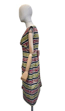 Load image into Gallery viewer, Original 1950's Cotton Wiggle Dress with Accent Bow Trim - Bust 38