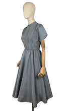 Load image into Gallery viewer, Original 1950's Black, Blue and White Taffeta Dress in Fine Check with Red Petticoat - Bust 36 37 *