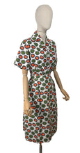 Load image into Gallery viewer, Original 1950's White, Orange, Green and Black Barkcloth Blouse and Skirt Suit - Bust 38 *
