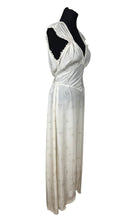 Load image into Gallery viewer, Original 1940's Silk Crepe Nightdress with Lace Detail and Small Floral Print in Pink, Purple, Blue and Green - Bust 36 38 *