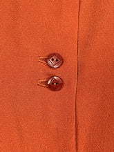 Load image into Gallery viewer, 1940's Reproduction Blouse in Rust Crepe with Double Button Closure in Burgundy - Bust 34 36