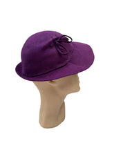 Load image into Gallery viewer, Original 1940's Purple Felt New York Creation Hat with Lace Detail