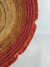 Load image into Gallery viewer, Original 1950s Tri Coloured Conical Straw Hat - Perfect Summer Hat