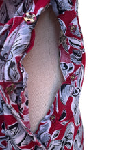 Load image into Gallery viewer, Original 1940's Novelty Print Day Dress with Bow Print in Red, Black and Grey - Bust 34