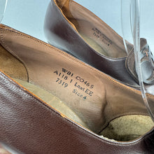 Load image into Gallery viewer, Original 1940's CC41 Brown Leather Shoes with Metal Buckle Trim by Burlington - UK 4 *