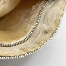 Load image into Gallery viewer, Original 1930's Heavily Beaded Evening Clutch Bag in Ivory and Light Purple with Dog Motif - Pretty Vintage Purse - As Is *