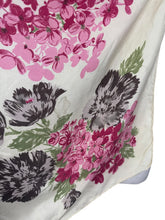 Load image into Gallery viewer, Original 1940's 1950’s Jacqmar Pure Silk Scarf with Pretty Floral Print in Pink, Green and Brown on a Yellow Base