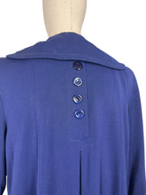 Load image into Gallery viewer, Wounded but Wearable Original 1940's Blue Wool Swagger Coat - Bust 36" 38" *