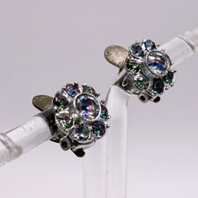 Load image into Gallery viewer, Original 1940's 1950's Teeny Iris Glass Flower Clip on Earrings